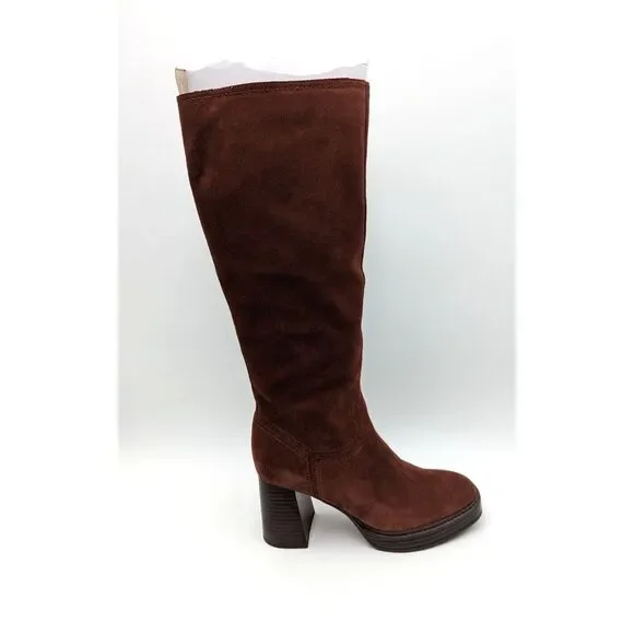 Naturalizer Women's Ona Platform Tall Boot Knee High Cappuccino Suede‎ SZ 7.5